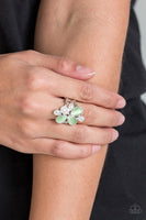 Diamond Daises - Green - Paparazzi Moonstone Ring #4825