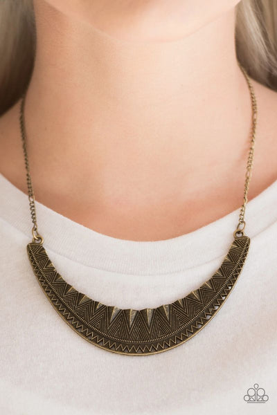 Paparazzi - Thrown To The Lions - Brass Necklace #3329