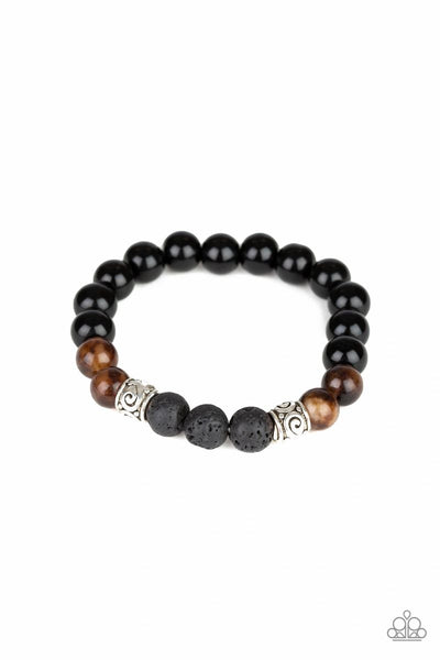 Paparazzi - Mantra - Brown Lava Beads Stretchy Bracelet