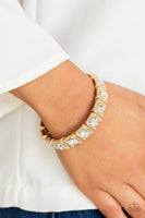 Paparazzi - Blinged Out - Gold Stretchy Bracelet #1630 (D)