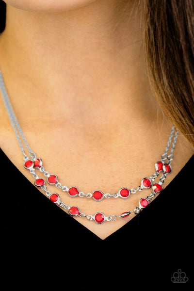 Summer Cool - Red - Paparazzi Necklace #4853 (D)