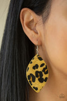 GRR-irl Power! - Yellow - Paparazzi Cheetah Print Earrings