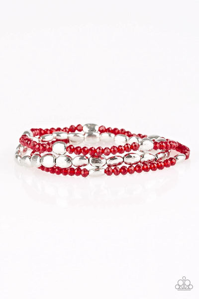 Hello Beautiful - Red - Paparazzi Stretchy Bracelet