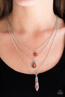 Tahitian Princess - Red - Paparazzi Necklace #1526
