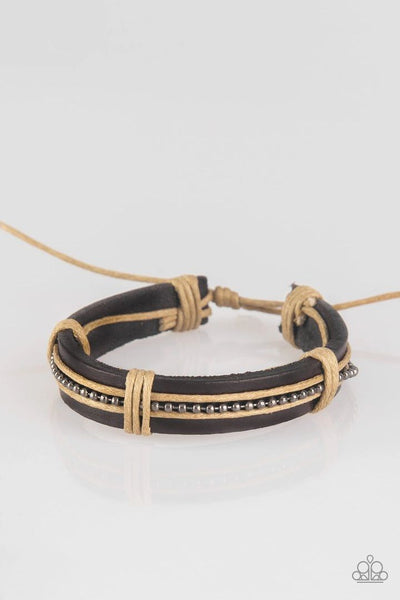 Rugged Rambler - Brown - Paparazzi Sliding Knot Cord Bracelet