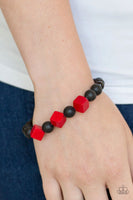 Purpose - Red - Paparazzi stretchy Lava bead bracelet
