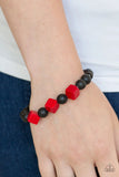 Purpose - Red - Paparazzi stretchy Lava bead bracelet
