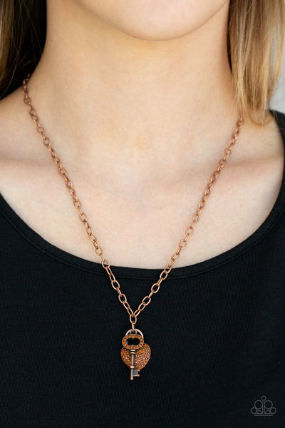 Pop and LOCKET - Copper - Paparazzi Necklace