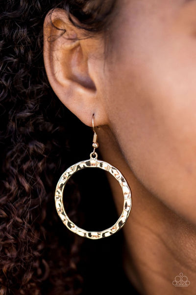 Hammer Time - Gold - Paparazzi Earrings #1643