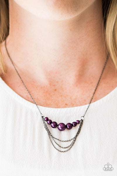 When POSH Comes To Shove - Purple - Paparazzi Necklace #3045 (D)
