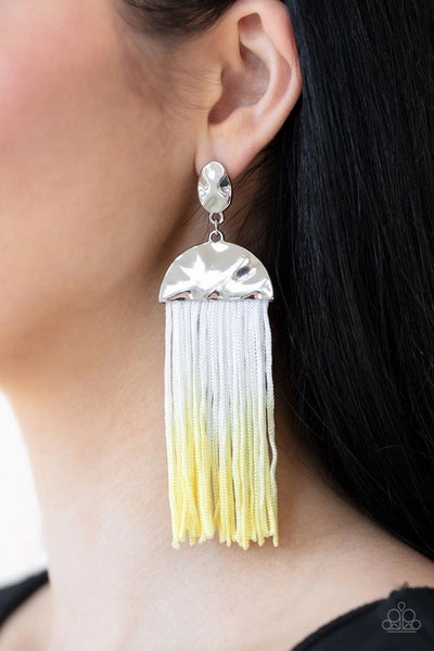 Rope Them In - Yellow Tassel Earrings