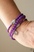 Paparazzi - Really Romantic - Purple Heart Stretchy Bracelet #4251 (D)