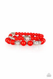 Paparazzi - Colorful Collisions - Red Stretchy Bracelet