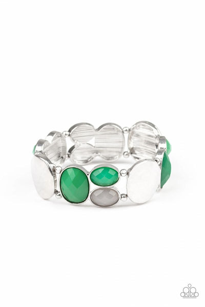 Paparazzi - Chroma Charisma - Green Stretchy Bracelet