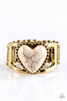 Paparazzi - Rule With Your Heart - Brass Heart Paparazzi Ring