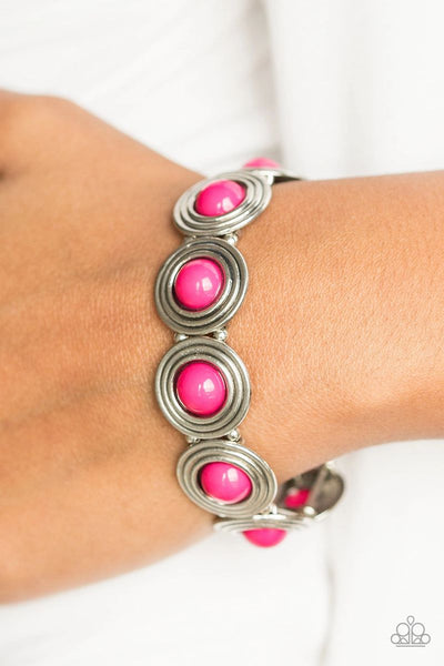 Adventurously Amazon - Pink - Paparazzi Stretchy Bracelet #1700 (D)