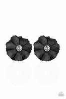 Candid Carnations - Black - Paparazzi Hair Clip Hair Accessory