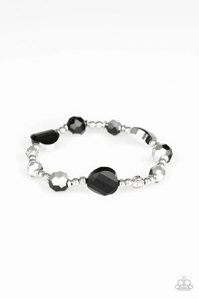 Starry-Eyed Elegance - Black - Paparazzi Stretchy Bracelet #4020 (D)