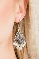 Gracefully Gatsby - White - Paparazzi Earrings