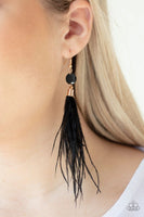 Feathered Flamboyance - Gold - Paparazzi Feather Earrings