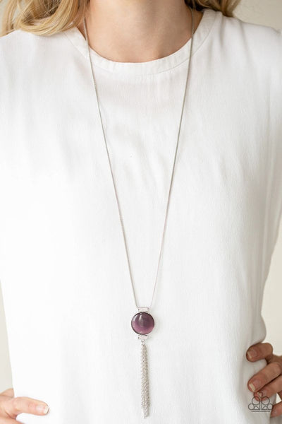 Happy As Can BEAM - Purple - Paparazzi Cat's Eye Stone Necklace # 4678 (D)