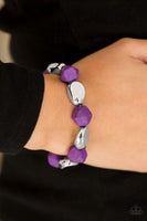 Rock Candy Canyons - Purple - Paparazzi Stretchy Bracelet