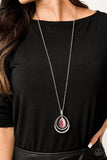 Glow and Tell - Pink - Paparazzi Necklace 2019 Convention Exclusive Cat's Eye Stone