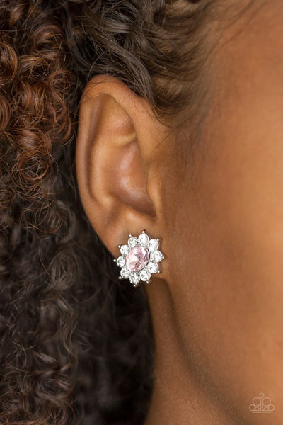 Starry Nights - Pink - Paparazzi Post Earrings