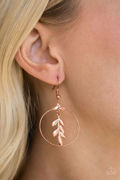 Branching Into Boho - Copper - Paparazzi Earrings