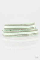 Paparazzi - Going For Glam - Green Double Wrap Snap Bracelet