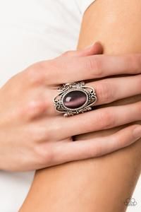 Fairytale Flair - Purple - Paparazzi Ring Cat's Eye Stone