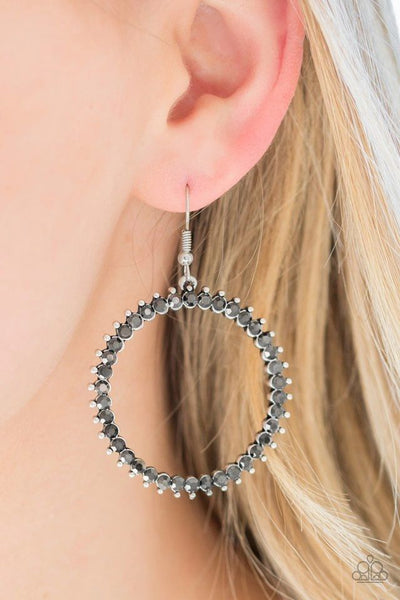 Spark Their Attention - Silver - Paparazzi Earrings