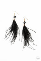 Feathered Flamboyance - Gold - Paparazzi Feather Earrings