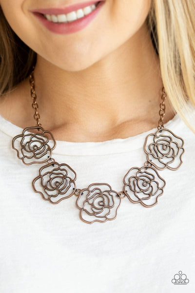 Paparazzi - Budding Beauty - Copper Flower Necklace #1152