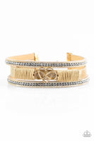 Hustlin Heart - Gold - Paparazzi Heart Clasp Bracelet