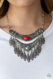 Paparazzi - Island Queen - Red Necklace #3692 (D)