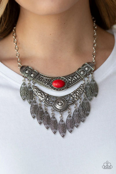 Paparazzi - Island Queen - Red Necklace #3692 (D)