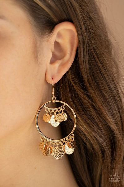 All-Chime High - Gold - Paparazzi Earrings
