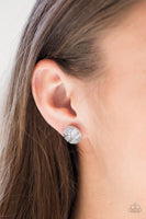 Bright As A Button - Silver - Paparazzi Post Earrings #2770 (D)