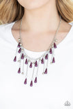 Paparazzi - Fleur de Fringe - Purple Necklace #3789 (D)