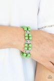 Paparazzi - Daisy Debutante - Green Stretchy Bracelet