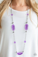 Paparazzi - Crystal Charm - Purple Necklace