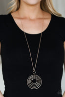 Running Circles In My Mind - Rose Gold - Paparazzi Necklace