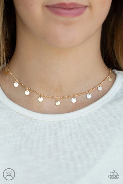 CHIME A Little Brighter - Gold - Paparazzi Choker Necklace