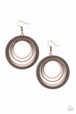 Totally Textured - Copper - Paparazzi Earrings