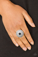 Daringly Daisy - Black - Paparazzi Ring