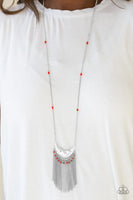 Desert Trance - Red - Paparazzi Necklace Long #1314 (D)