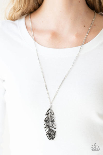 Free Bird - Silver - Paparazzi Feather Necklace