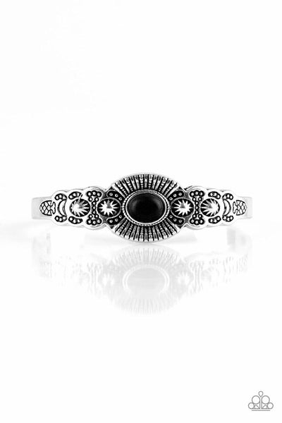 Wide Open Mesas - Black - Paparazzi Cuff Bracelet