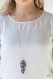 She Quill Be Loved - Paparazzi - Purple Acrylic Necklace
